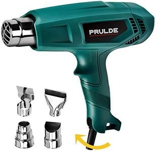 PRULDE Heat Gun, Dual Temperature Settings 752℉-1112℉Hot Air Gun Kit with 4 Nozzles for Crafts, Shrink Wrapping/Tubing, Paint Removing (HG0080)