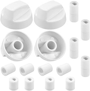 AMI PARTS Universal White Control Knobs with 12 Adapters 4-Pack Universal Knobs for Oven/Stove/Range