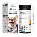 AlievePet 10-Parameter Urine Test Strips for Cat & Dog 10 in 1 UTI Test Kit Pets Rapid Diabetes Urinalysis Testing 100 Counts, 1Pack