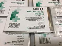 5 x St John Ambulance 2.15m x 1.5m Emergency Heat Retaining Adult Blankets