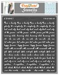 CrafTreat Reusable Scripture Stencils for Painting on Wood, Canvas, Paper, Fabric, Floor, Wall and Tile - Script Stencil - 6x6 Inch - DIY Art and Craft Stencils - Crafting Script Stencils Alphabet