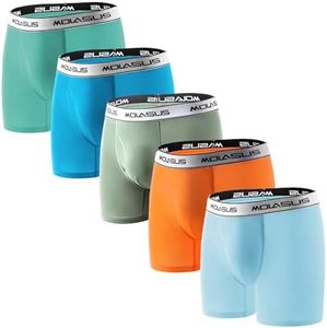 Molasus Boys Underwear Tween Boy Cotton Boxer Briefs With Fly for 6-20 Years Old Teen 5 Pack,Multicolor,Small