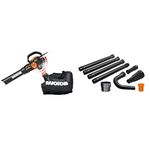 WORX WG512 Trivac 2.0 Electric 12-amp 3-in-1 Vacuum Blower/Mulcher/Vac + WORX WA4094 GUTTERPRO Universal Gutter Cleaning Kit (11' Reach)