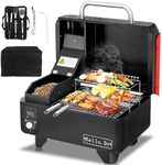 Hello.Dr Hello.Dr Portable Pellet Grill, Portable Pellet Smoker, Tabletop Smoker Grill 8 in 1 for RV Camping Tailgating RV Cooking BBQ, Temperature Control and Superheated Steam Technology,Red