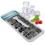 Dreiklang - be Smart Robust ice Cube Tray, Stainless Polished Steel with Lever, Durable and No Plastic in Vintage Style