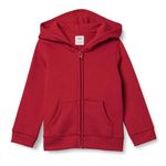 Amazon Essentials Girls' Fleece Full-Zip Hoodie Sweatshirts, Red, Medium