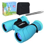 Binoculars for Kids High-Resolution 8x21,Shockproof Compact Kids Binoculars with Neck Strap for Bird Watching, Hiking,Camping, Travel, Learning, Spy Games - Telescope Toys for 3-12 Years Boys Girls (Blue)