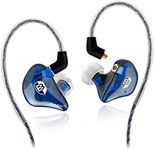 BASN in-Ear Headphones Flexible Universal-Fit in Ear Earbuds Noise Isolating in-Ear Monitors Headphone with Detachable Cables Blue