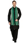 Pashtush Mens Fine Wool Reversible Muffler, Soft and Warm - Emerald Green