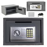 Large Digital Electronic Security Safe Box Fireproof Safe with Digital Keypad,16L Steel Construction Cash Safe for Home Business Jewelry Office Hotel Money Document,Wall Floor Anchoring