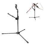 SHARROW Elbow Stand Archery Bowstand Recurve Bow Stabilizer Balance Bar Stand Portable Foldable Bow Holder Bracket Aluminum Alloy(Black)