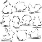 UKoosien Forest Animal Cookie Cutter Set-10 Piece-Squirrels, Mushroom, Bird, Rabbit, Hedgehog, Tree, Deer, Fox, Owl-Cookie Cutter Baking Mould for Kids Party