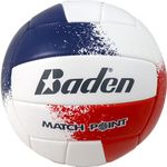 Baden MatchPoint Official Size 5 Cushioned Volleyball, Red/White/Navy