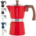 GROSCHE Milano Moka Stovetop Espresso Coffee Maker (9 Cup / 450 ml, Red)