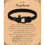 TEVOP Gifts for Nephew, Nephew Braided Bracelet Nephew Gifts from Auntie Uncle, Nephew Jewellery Gifts for Boys, Nephew Birthday Christmas Confirmation Graduation Presents