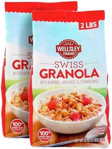 Wellsley Farms Swiss Granola | Made with Real Fruits, Crunchy Oats, Almonds & Hazelnuts| Perfect Addition for Yogurt, Cereal, & Snacks | Favourite High Protein Breakfast | 2 lbs Per Pack