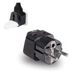 OREI India Europe Travel Adapter, India to Europe (Schuko) Plug, Type E/F European Plug Adapter - 2 in 1 - Perfect for Laptop, Camera Charger and More - CE, RoHS - Black - 5 Years Warranty