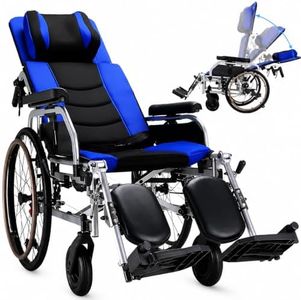 Folding Reclining Wheelchair for Adults with Elevating Leg Rests