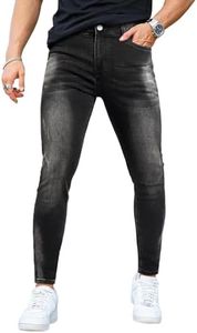 GINGTTO Black Skinny Jeans for Men Stretch Fashion Mens Denim Jeans Pants 30