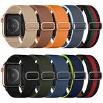 Maledan 10 Pack Stretchy Solo Loop Compatible with Apple Watch Band 44mm 45mm 38mm 40mm 41mm 42mm 46mm 49mm Women Men,Soft Nylon Braided Strap Wristband for iWatch Series Ultra 10 9 8 7 6 5 4 3 2 1 SE