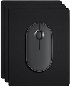 Cyanbone Small Mouse Pad 3 Pack, Mini Mouse Pads for Wireless Mouse and Laptop Computer, Portable Mousepad with Non-slip Rubber Base & Waterproof Surface - Black -5.5 x 7 in