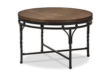 Baxton Studio Gabie Vintage Industrial Round Coffee Cocktail Occasional Table, Antique Bronze