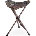 Black Sierra Equipment Hunting Stool w/Shoulder Strap, XL Tripod Seat w/Steel Frame Supports 225 Lbs, Light-Weight Collapsible Hiking Stool Backpacking, Camping, Fishing