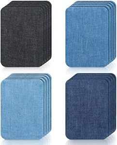 20 Pieces Jeans Denim Patches, Premium Quality Denim Iron-on Jean Patches, 4 Shades of Blue Iron On Pants Patches for Holes Clothing Repair Outside (4.3 x 2.9")