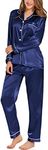 SWOMOG Womens Satin Silk Pajamas Lo