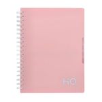 Navneet HQ | Five Subject Spiral Wiro Bound Notebook |17.6x25 cm |Single Line |300 Pages |Salmon Pink (27048)