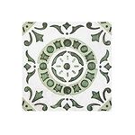 Retro Self Adhesive 12-Inch Vinyl Floor Tiles, 20 Tiles - 12" x 12", Green Medallion Pattern - Peel & Stick, DIY Flooring for Kitchen, Dining Room, Bedrooms & Bathrooms by Achim Home Decor