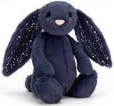 Jellycat Medium Bashful Navy Stardust Bunny Plush Soft Toy