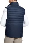 BALEAF Men's Lightweight Puffer Vest, Winter Quilted Hiking Sleeveless Vest, Water Resistant Warm Fleece Outerwear for Travel Golf Running Cycling Navy S