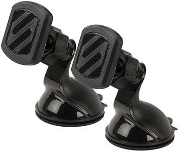 Scosche MAGWSM-2PXCES0 MagicMount Magnetic Suction Cup Phone Mount for Car Windshield/Dashboard, 360° Adjustable Magnet Head, Universal Phone Holder Compatible with iPhone, Samsung & More (Pack of 2)