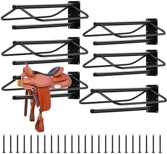 GarveeLife 6 Pack Wall Mounted Saddle Rack with Double Pad Bar Heavy Duty Carbon Steel Saddle Stand for English & Western Saddles, Blankets, Horse Tack Organization Wall Storage