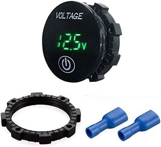Mini Waterproof Voltmeter,2in1 LED Battery Capacity Monitor Gauge Meter DC 12V-24V Universal for Car/Motorcycle/Truck – Green