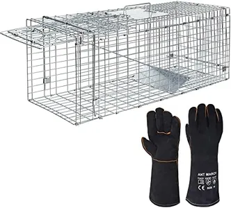 ANT MARCH Live Animal Cage Trap Cat Trap 32"x11.5"x13" Steel Humane Release Rodent Cage for Rabbits,Cat, Stray Cat, Squirrel, Raccoon, Mole, Gopher, Chicken, Opossum, Skunk, Chipmunks, Groundhog