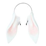 Faylay Women/Girls Cosplay Bunny Ears Rabbit Headband Animal Ears Furry Bunny Ears Party Accessories (MHTCET-1White)