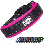 Black Rhino - The Comfort Collar Ultra Soft Neoprene Padded Dog Collar for All Breeds - Heavy Duty Adjustable Reflective Weatherproof (Small, Pink/Black)