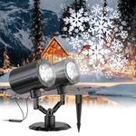 2024 Newest Christmas Decorations Christmas Projector Lights Outdoor Double-Head Rotating Snowflakes Projector Lights for Xmas Home Party IP65 Waterproof Brightening LED Outdoor & Indoor