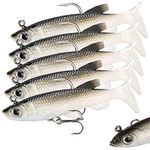 Qiwenr Fishing Lure Set, 5 Pcs Soft Fishing Lures, Fishing Lures Baits Tackle Set for Trout Bass Salmon, Slow Sinking and Easy Casting, Premium Swimming Lure for Freshwater Saltwater