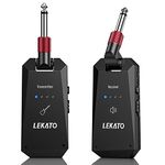 LEKATO Upgrated 5.8G Wireless Guitar System, Rechargeable Wireless Guitar Transmitter Receiver, Super Long 8 Hours Battery Life, 4 Channels Guitar Wireless System for Electric Guitar Bass(WS-90)