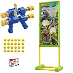 XSDY Removable Shooting Toys, Shooting Games, Foam Sprayer with air Pump, one Copy with Two air Guns and 24 Soft EVA Foam Balls (Dinosaur Mobile Will Move Version)