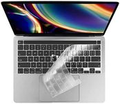 EooCoo Keyboard Cover Ultra Thin Compatible with MacBook Pro 13 inch 2022 M2 2021 2020 M1 A2338 A2251 A2289 & Pro 16 inch A2141 with Touch Bar & Touch ID & Retina Display - TPU Clear