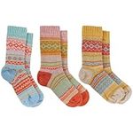 Sock Stack 3 Pairs of Women Alpaca Wool Socks Natural Thermal Winter Boot Sock Soft Warm Cosy Chunky for Walking Hiking and Outdoors, Alpaca Nordic