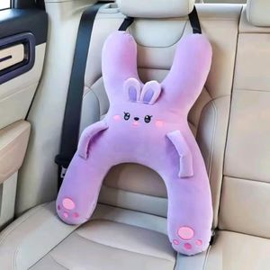 FFKQBH Car Pillow for Kids with Neck Support, Kids Travel Pillow and Sleeping Cushion for Toddlers, Soft Car Seat Pillow for Road Trips (Light Purple)