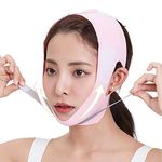 Double Chin Reducer,Reusable Soft Face Slimming Strap/V Line Lifting Mask,For Women Tightening Skin Preventing Sagging (Pink)