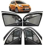 AUTOFACT Magnetic Window Sun Shades for Nissan Micra -Set of 4 - with Zipper