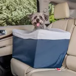 PetSafe Happy Ride Dog Safety Seat – Fits Most Cars, Trucks and SUVs – Machine Washable Fleece Liner – Supports Pets up to 30 Lb – Protect Your Car Seats from Pet Hair and Scratches, Navy