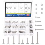 Glarks 540Pcs Machine Screw Assortment Kit #6-32#8-32#10-24 Stainless Steel Phillips Pan Head Assorted Nuts Bolts and Flat Washers Set, 304 Stainless Steel Machine Screws Assortment Set